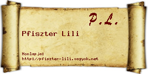 Pfiszter Lili névjegykártya